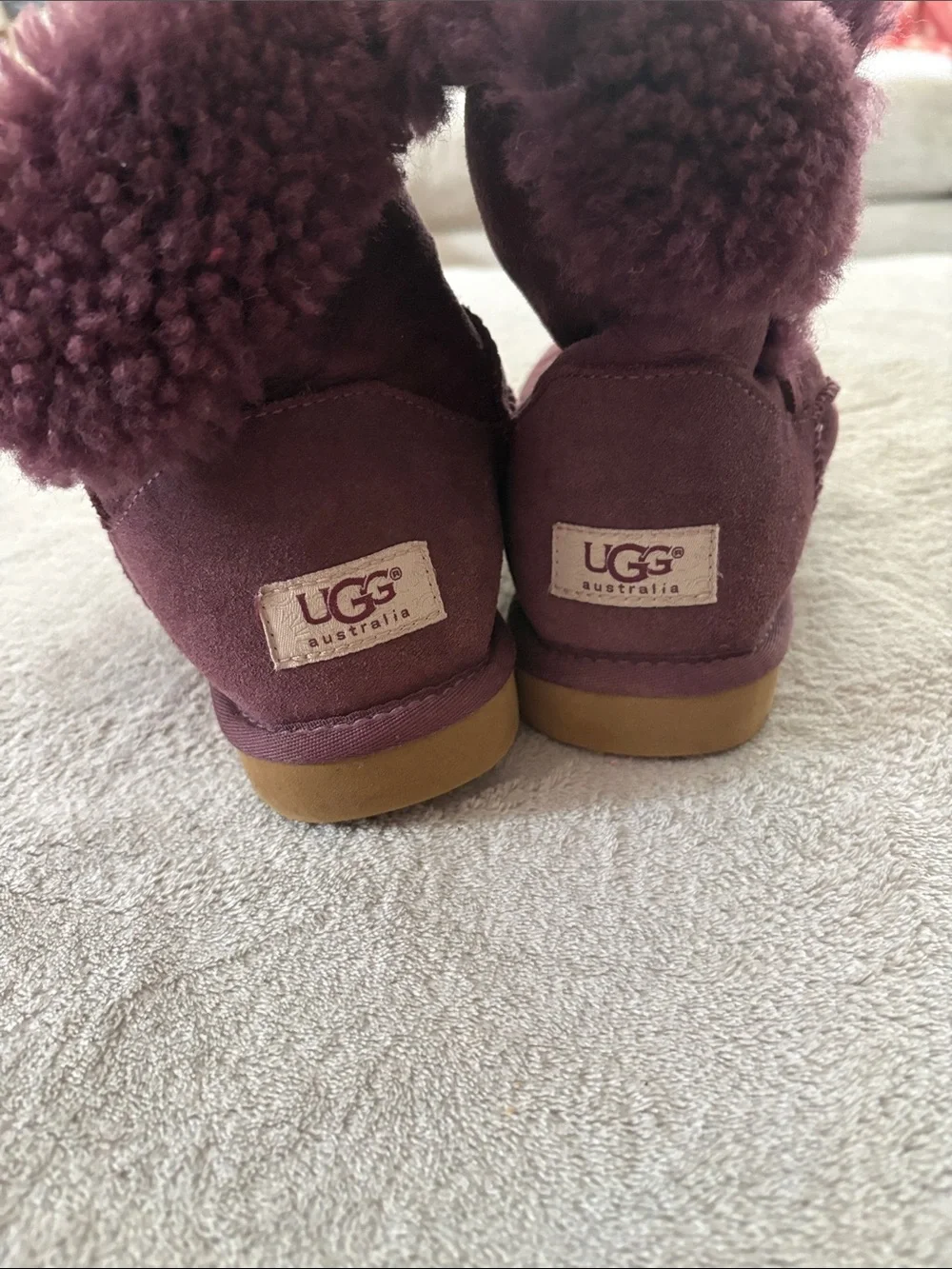 UGG Women's Shearling Button Boot - Plum Suede